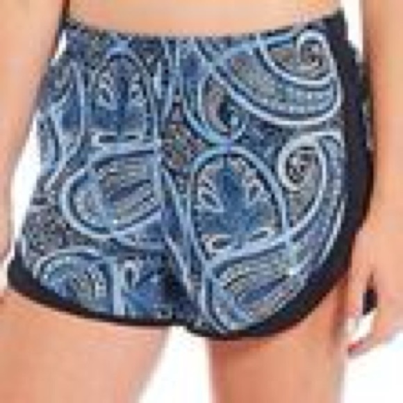 Nike Tempo Blue/White Dri-Fit Paisley Running Athletic Shorts Women's Medium - Picture 6 of 8